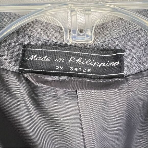 Gray Statements Wool Blend Blazer 44 Short Model Gary Portly 2 Button - Picture 7 of 11